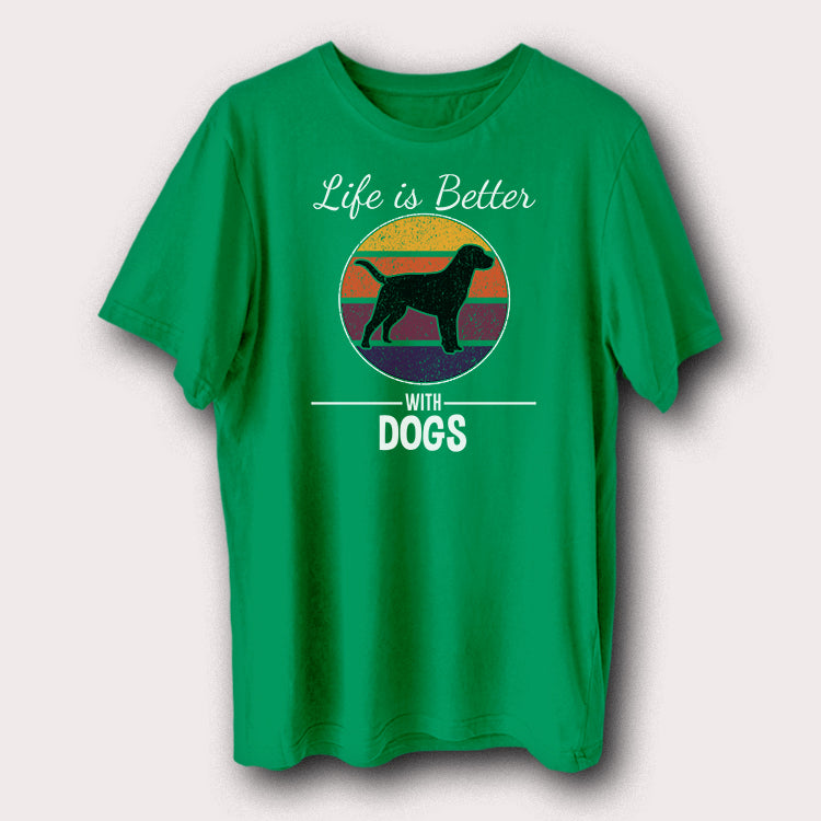 Life Is Better With Dogs Pet Animal Men's T-Shirt