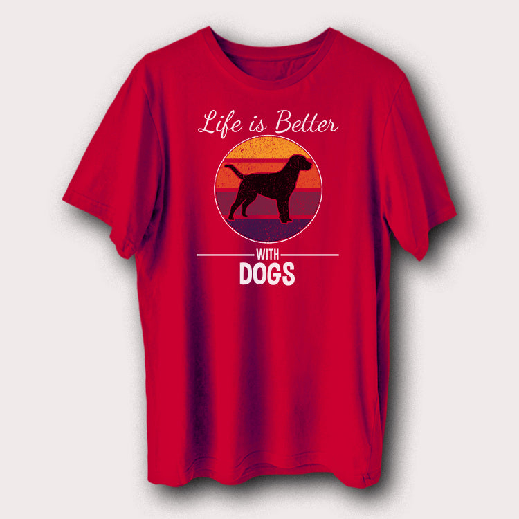 Life Is Better With Dogs Pet Animal Men's T-Shirt