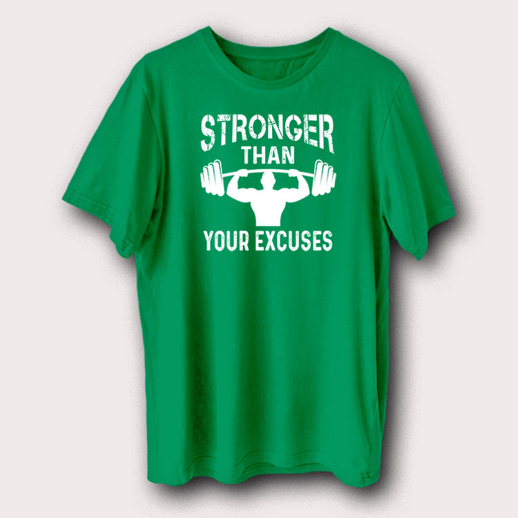 Stronger Than Your Excuses Gym Bodybuilding Weight Lifting Men's T-Shirt