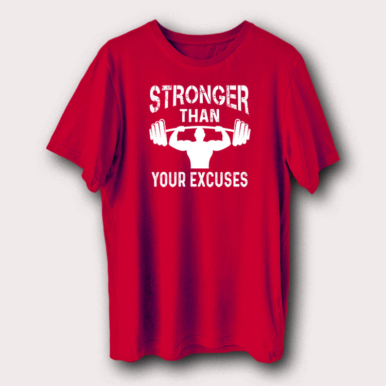 Stronger Than Your Excuses Gym Bodybuilding Weight Lifting Men's T-Shirt