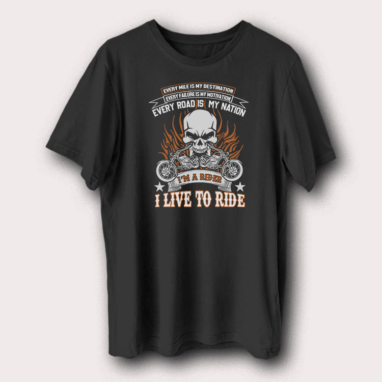 Every Road Is My Nation I Love To Ride Motorcycle Biker Men's T-Shirt