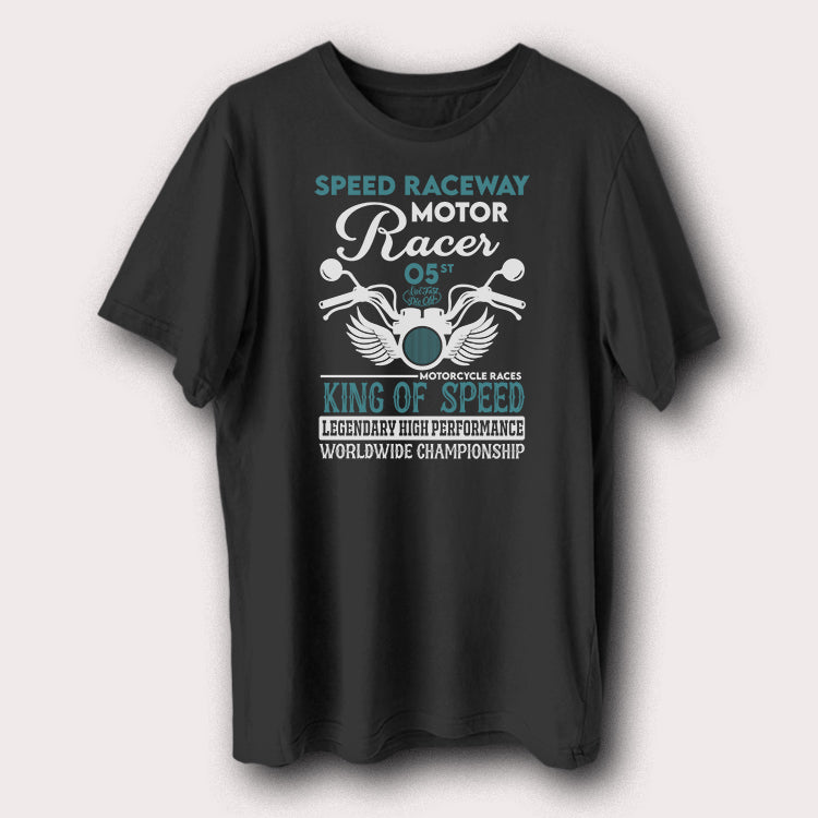 Speed Raceway Motor Racer King Of Speed Motorcycle Biker Men's T-Shirt