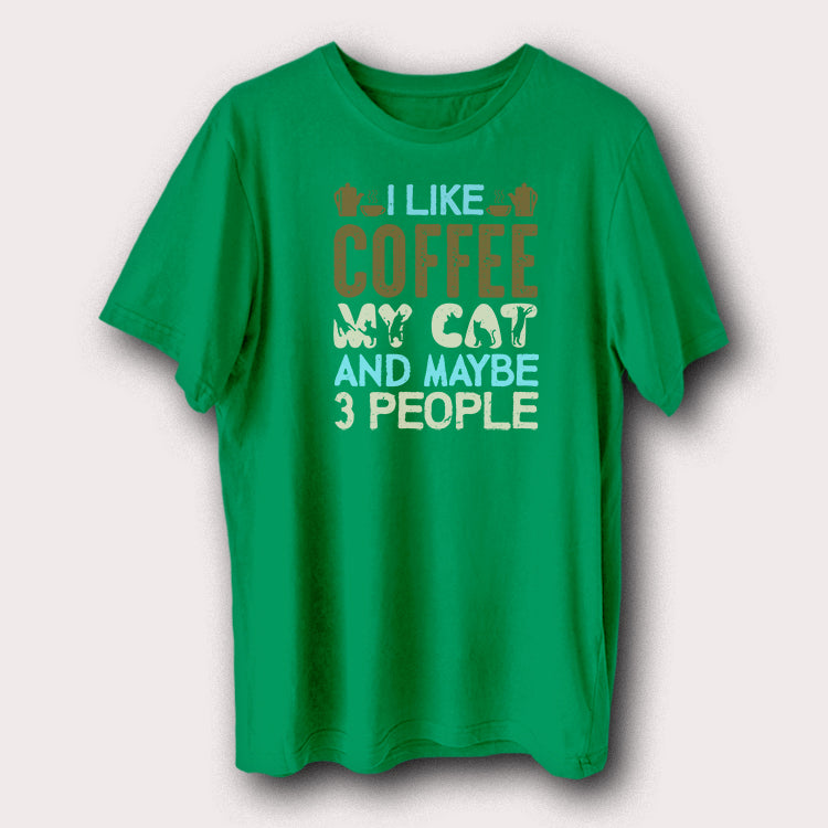 I Like Coffee My Cat And Maybe 3 People Pet Animal Men's T-Shirt