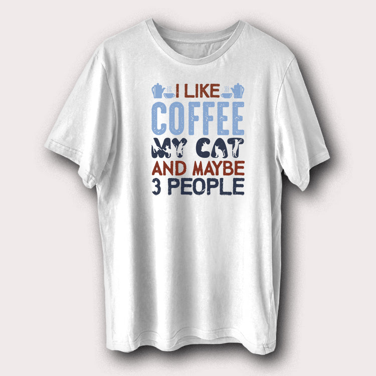 I Like Coffee My Cat And Maybe 3 People Pet Animal Men's T-Shirt
