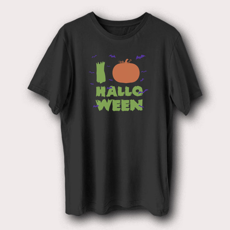 I Love Halloween Pumpkin & Bats Funny Halloween Men's T-Shirt