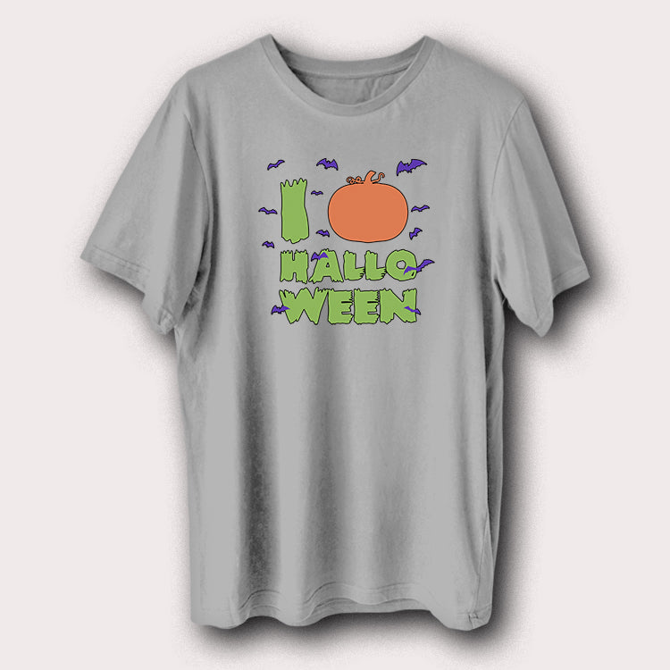 I Love Halloween Pumpkin & Bats Funny Halloween Men's T-Shirt