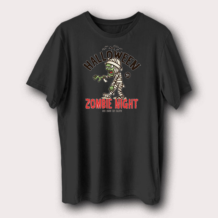 Halloween Zombie Night No One Is Safe Scary Halloween Men's T-Shirt