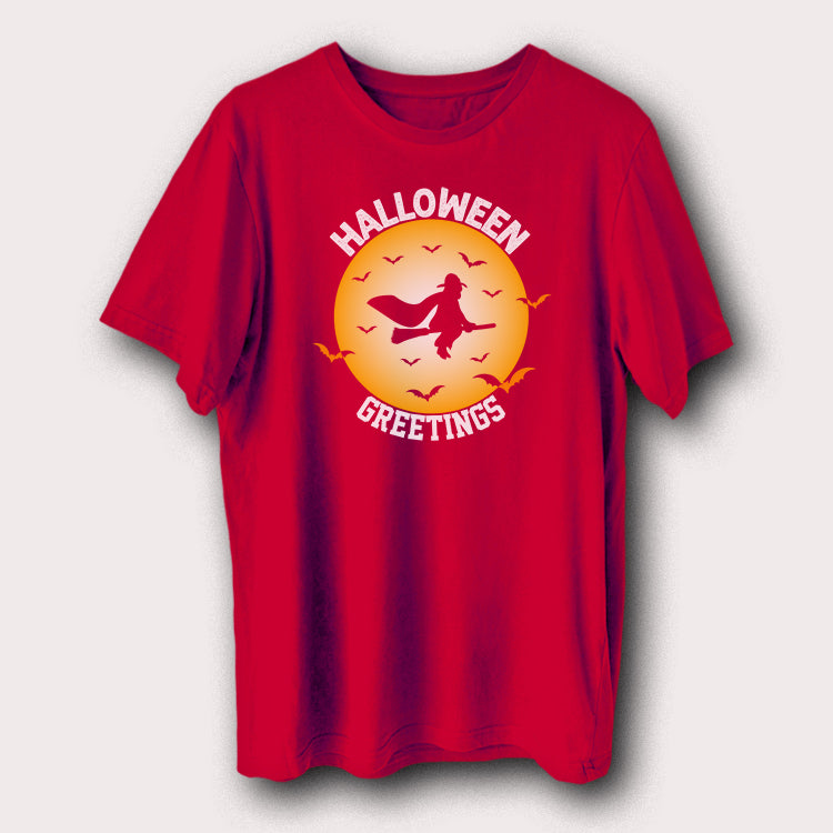 Halloween Greetings Scary Moon & Bats Halloween Day Men's T-Shirt