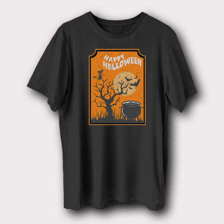 Happy Halloween Moon & Tree Halloween Day Men's T-Shirt