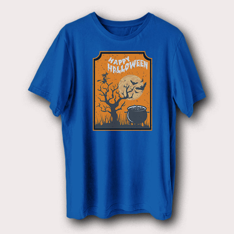 Happy Halloween Moon & Tree Halloween Day Men's T-Shirt