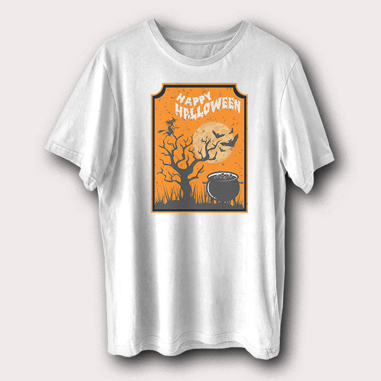 Happy Halloween Moon & Tree Halloween Day Men's T-Shirt