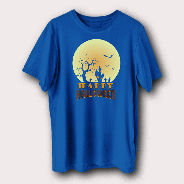 Happy Halloween Moon & Tree Halloween Day Men's T-Shirt