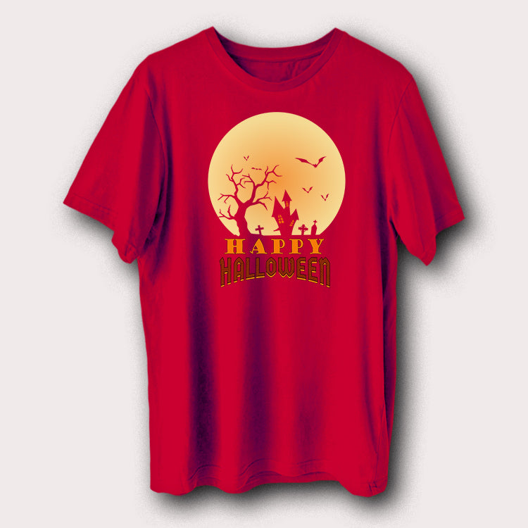 Happy Halloween Moon & Tree Halloween Day Men's T-Shirt