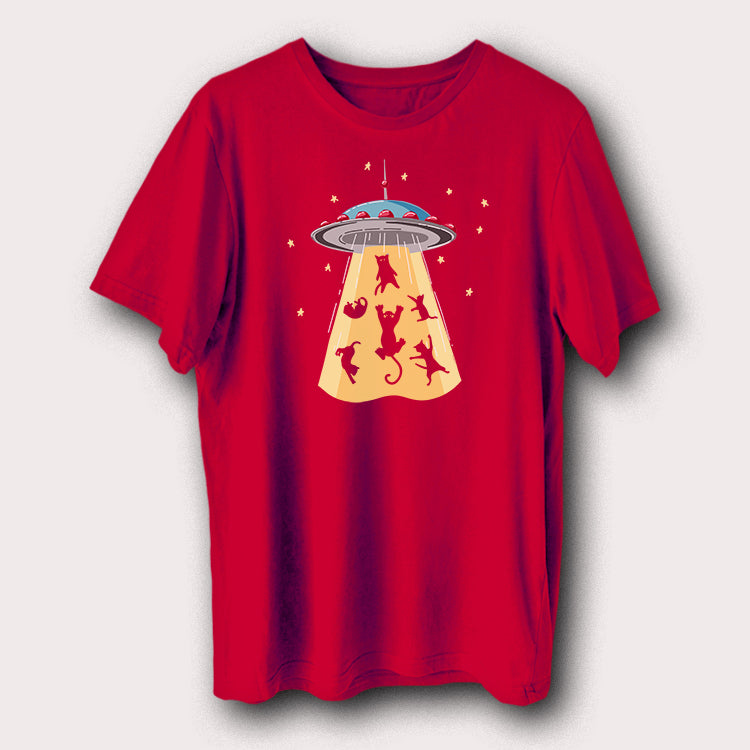 UFO Cats Aliens Funny Pet Animal Men's T-Shirt