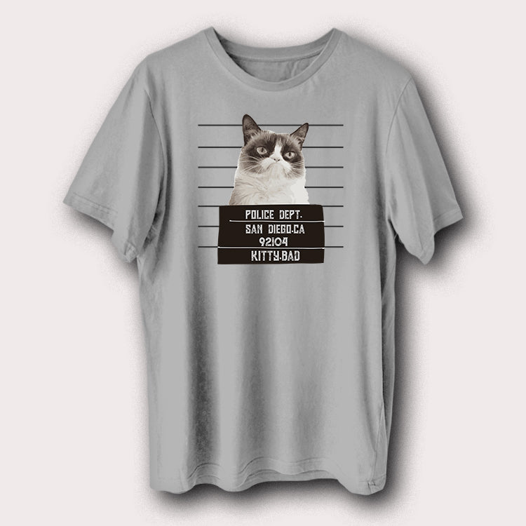 Bad Kitty Police Prison Jail Funny Pet Animal Men's T-Shirt