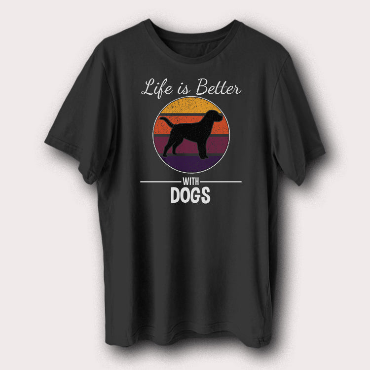 Life Is Better With Dogs Pet Animal Men's T-Shirt
