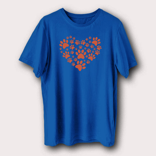 Puppy Kitten Paw Heart Pet Animal Men's T-Shirt