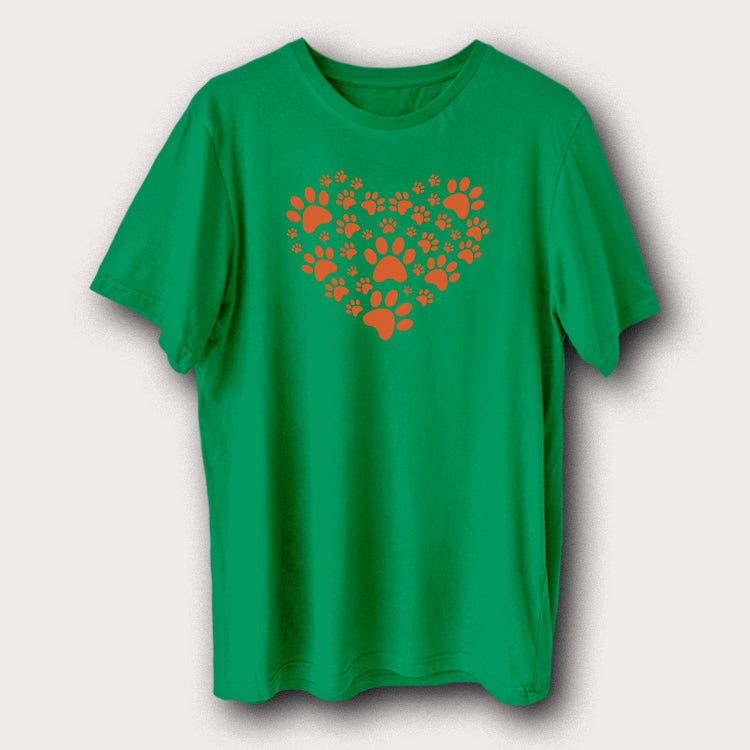 Puppy Kitten Paw Heart Pet Animal Men's T-Shirt
