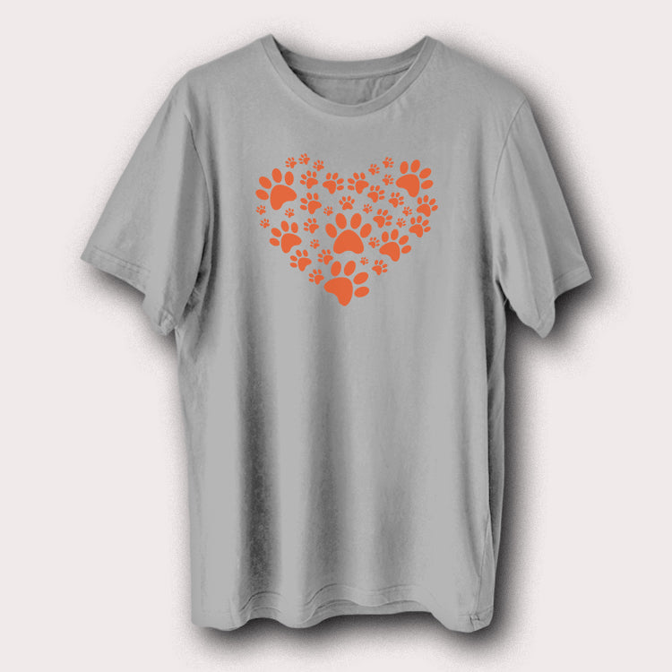 Puppy Kitten Paw Heart Pet Animal Men's T-Shirt