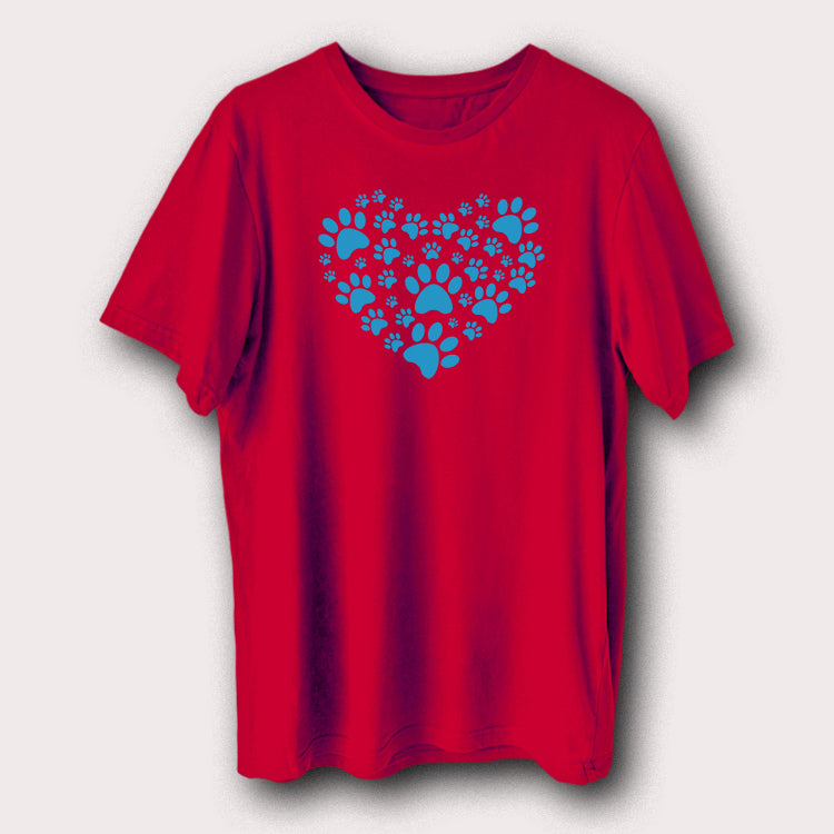 Puppy Kitten Paw Heart Pet Animal Men's T-Shirt