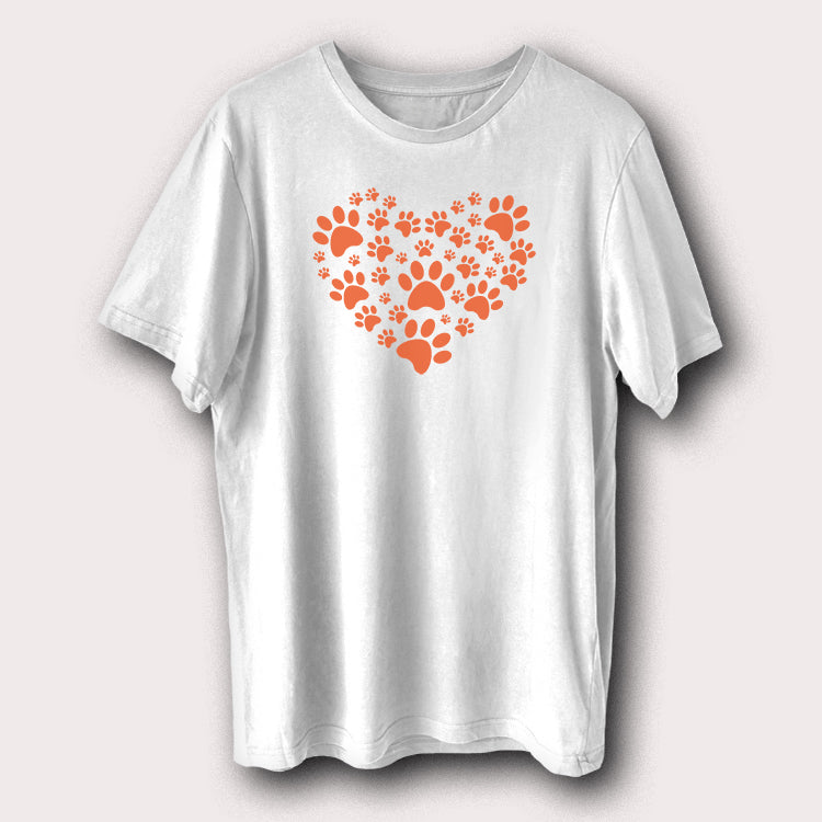 Puppy Kitten Paw Heart Pet Animal Men's T-Shirt