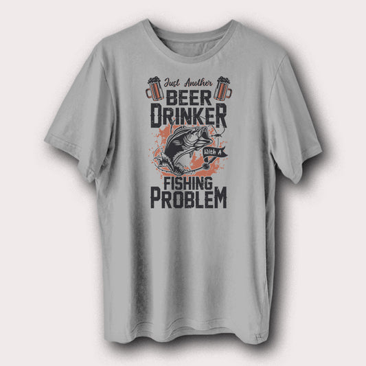 Beer Drinker With A Fishing Problem Funny Fishing Men's T-Shirt