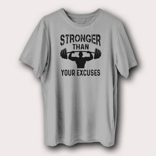 Stronger Than Your Excuses Gym Bodybuilding Weight Lifting Men's T-Shirt