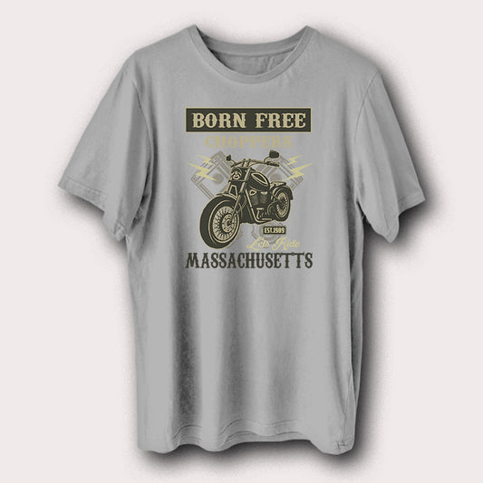 Born Free Choppers Massachusetts Motorcycle Biker Men's T-Shirt