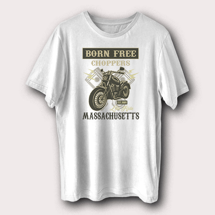 Born Free Choppers Massachusetts Motorcycle Biker Men's T-Shirt