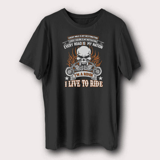 Every Road Is My Nation I Love To Ride Motorcycle Biker Men's T-Shirt