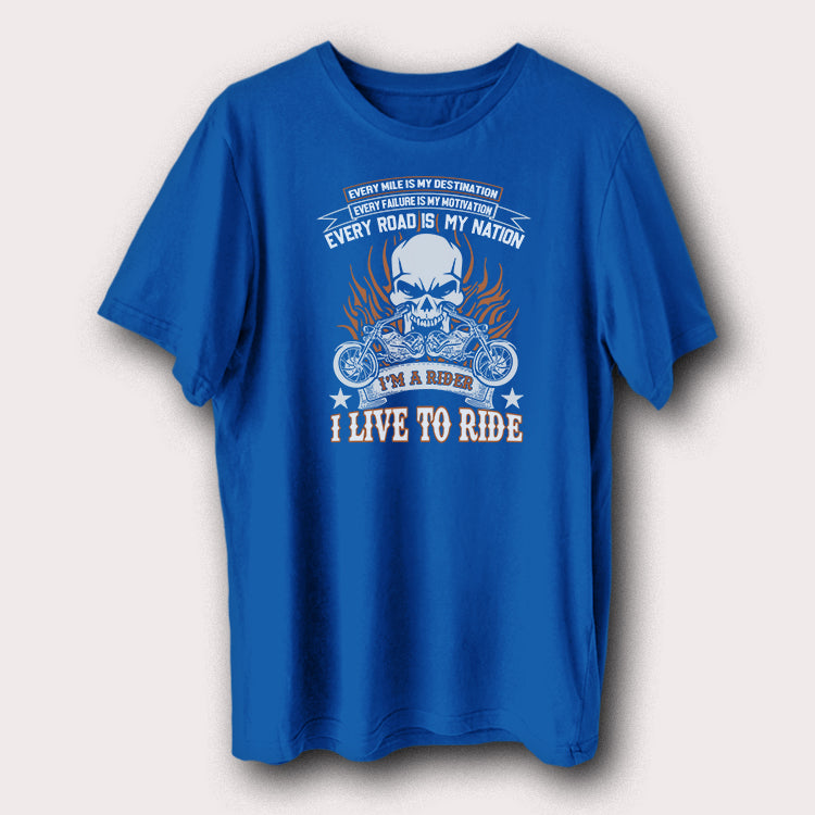 Every Road Is My Nation I Love To Ride Motorcycle Biker Men's T-Shirt