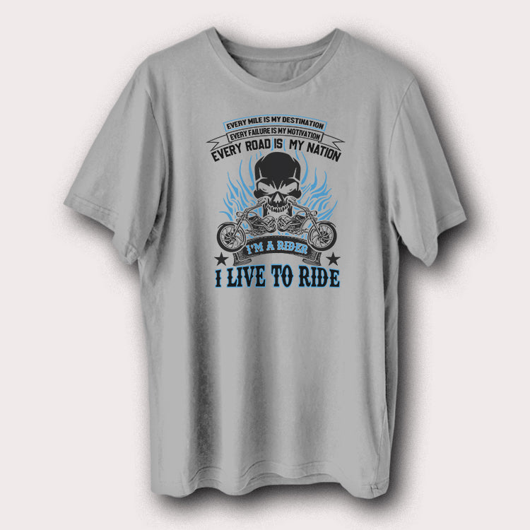 Every Road Is My Nation I Love To Ride Motorcycle Biker Men's T-Shirt
