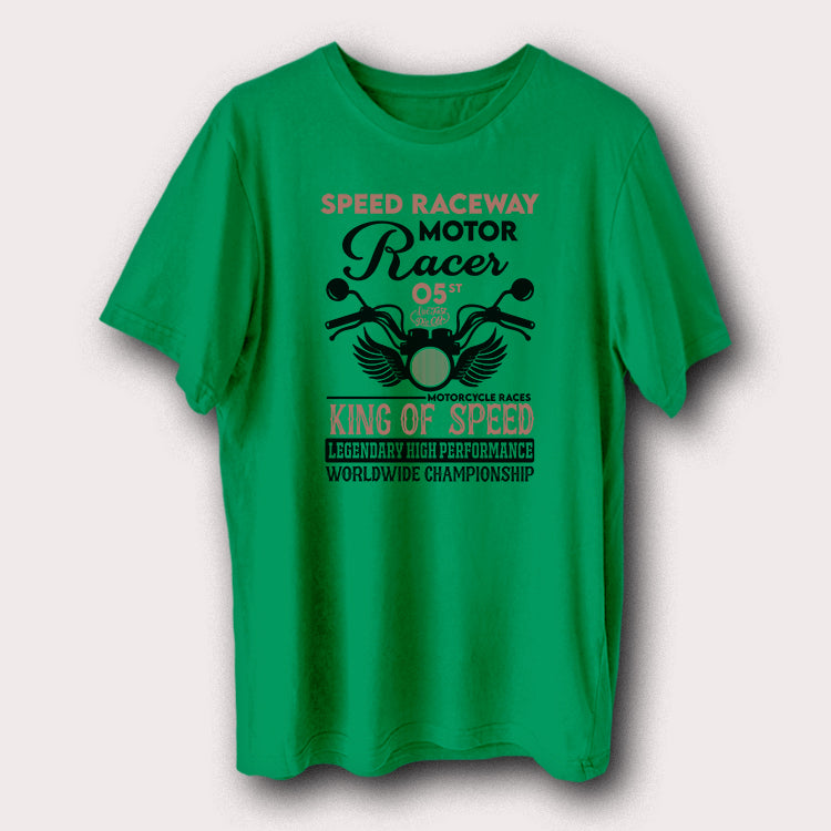 Speed Raceway Motor Racer King Of Speed Motorcycle Biker Men's T-Shirt