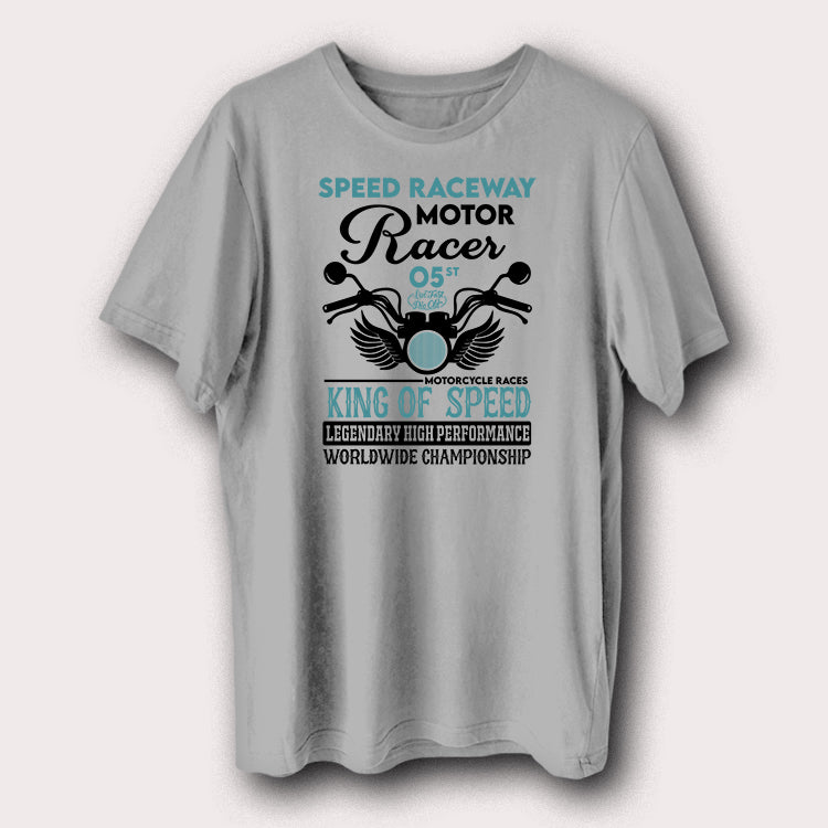 Speed Raceway Motor Racer King Of Speed Motorcycle Biker Men's T-Shirt