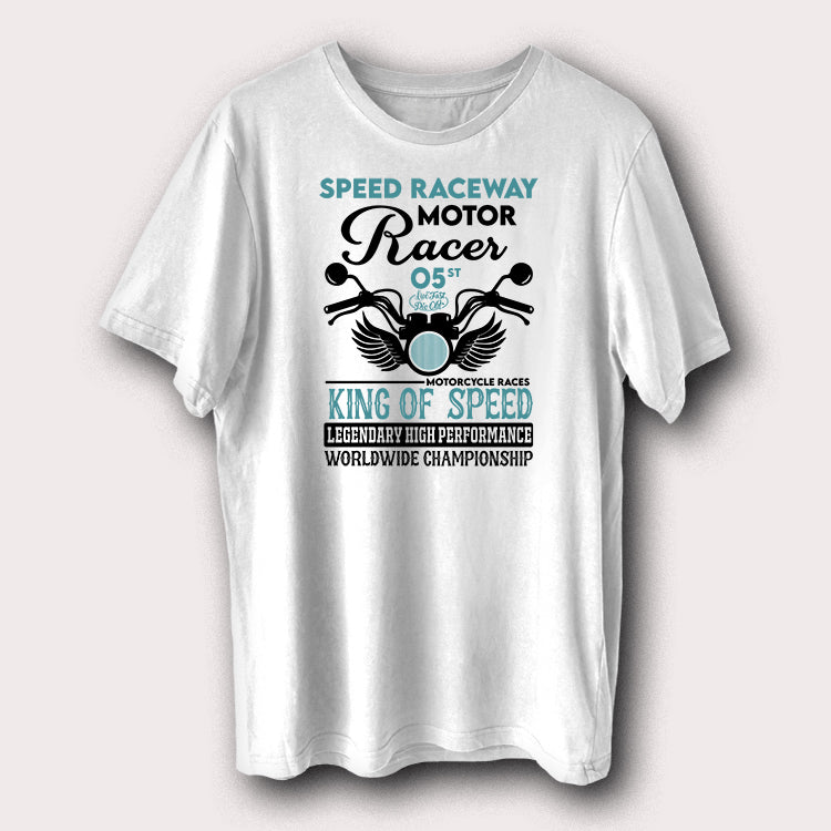 Speed Raceway Motor Racer King Of Speed Motorcycle Biker Men's T-Shirt