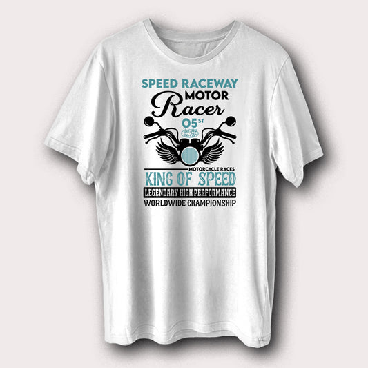 Speed Raceway Motor Racer King Of Speed Motorcycle Biker Men's T-Shirt