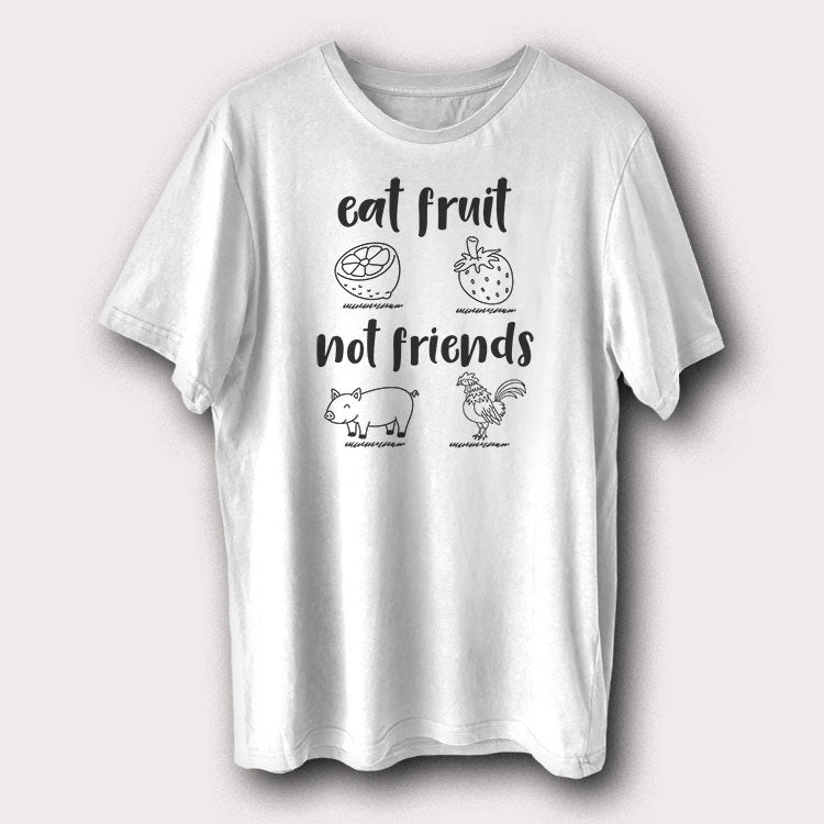 Eat Fruit Not Friends Funny Vegan Vegetarian Men's T-Shirt