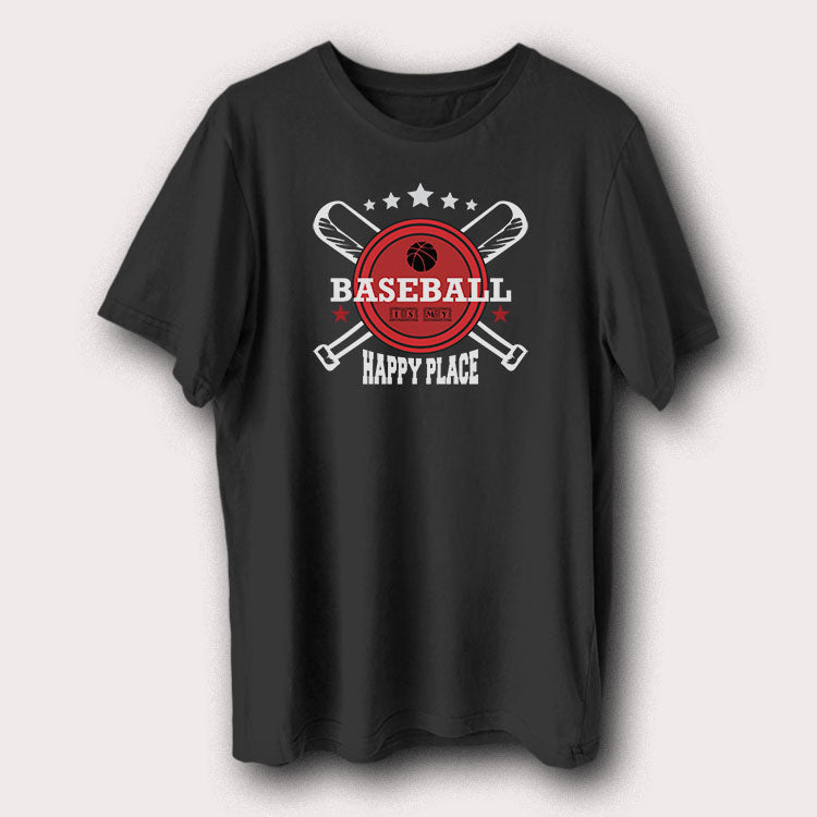 Baseball Is My Happy Place Baseball Fan Men's T-Shirt