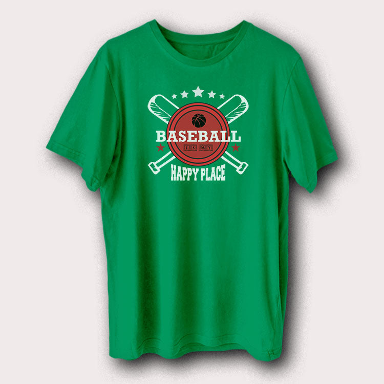 Baseball Is My Happy Place Baseball Fan Men's T-Shirt