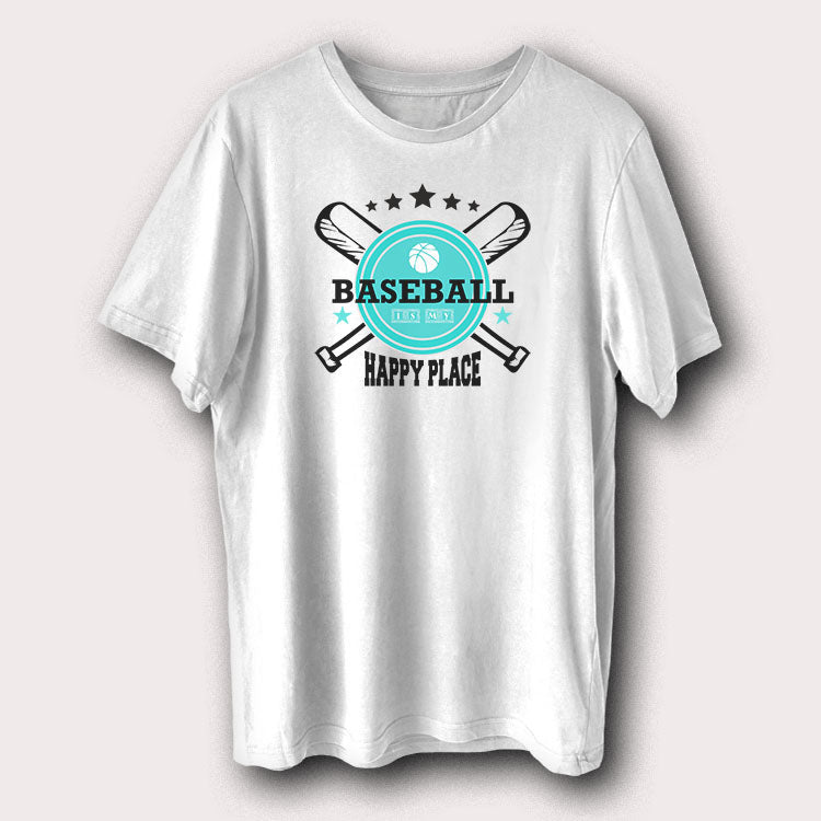 Baseball Is My Happy Place Baseball Fan Men's T-Shirt