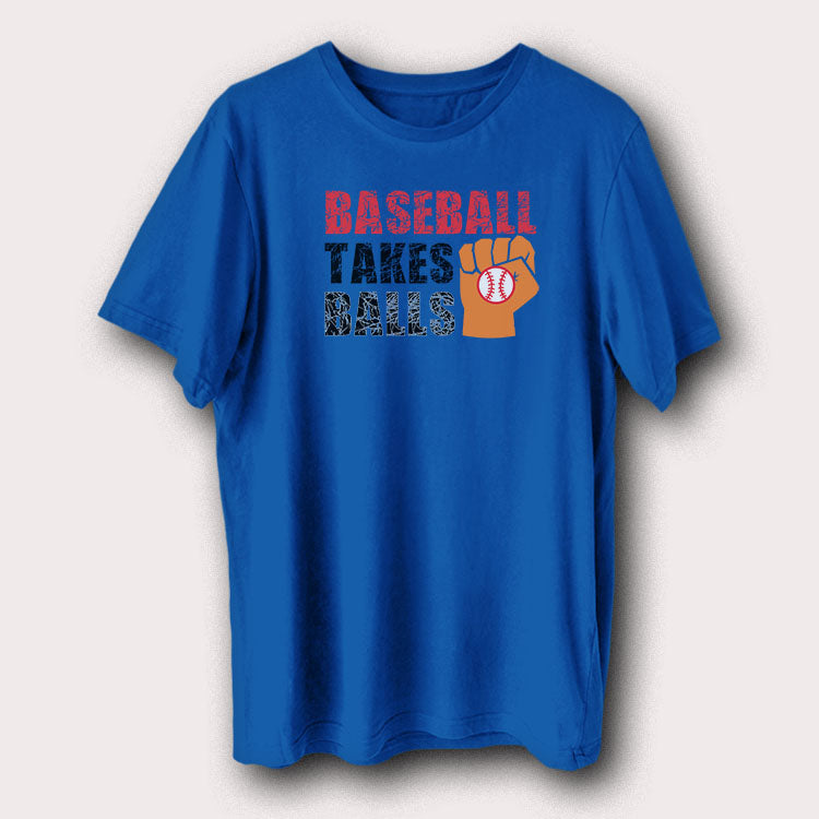 Baseball Takes Balls Funny Baseball Player Fan Men's T-Shirt