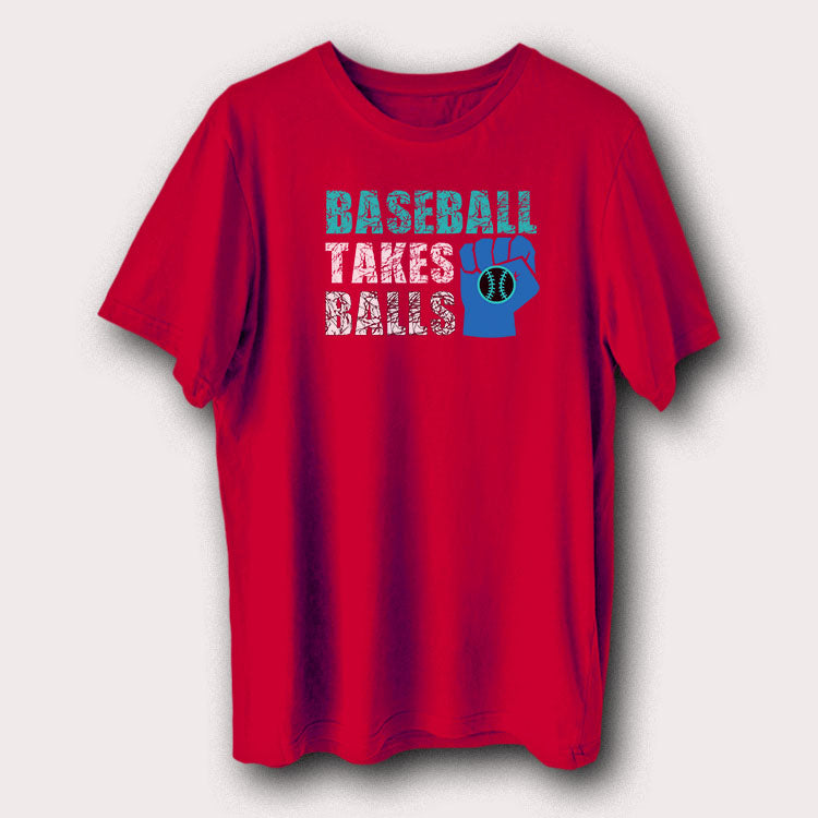 Baseball Takes Balls Funny Baseball Player Fan Men's T-Shirt