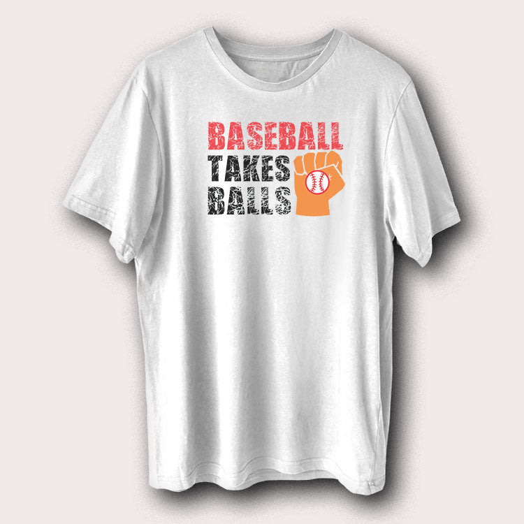 Baseball Takes Balls Funny Baseball Player Fan Men's T-Shirt