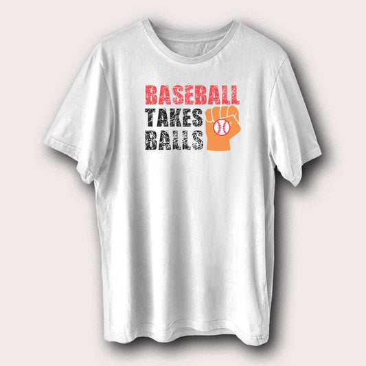 Baseball Takes Balls Funny Baseball Player Fan Men's T-Shirt