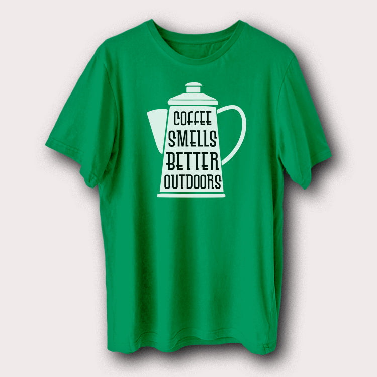 Coffee Smells Better Outdoors Coffee Lover Men's T-Shirt