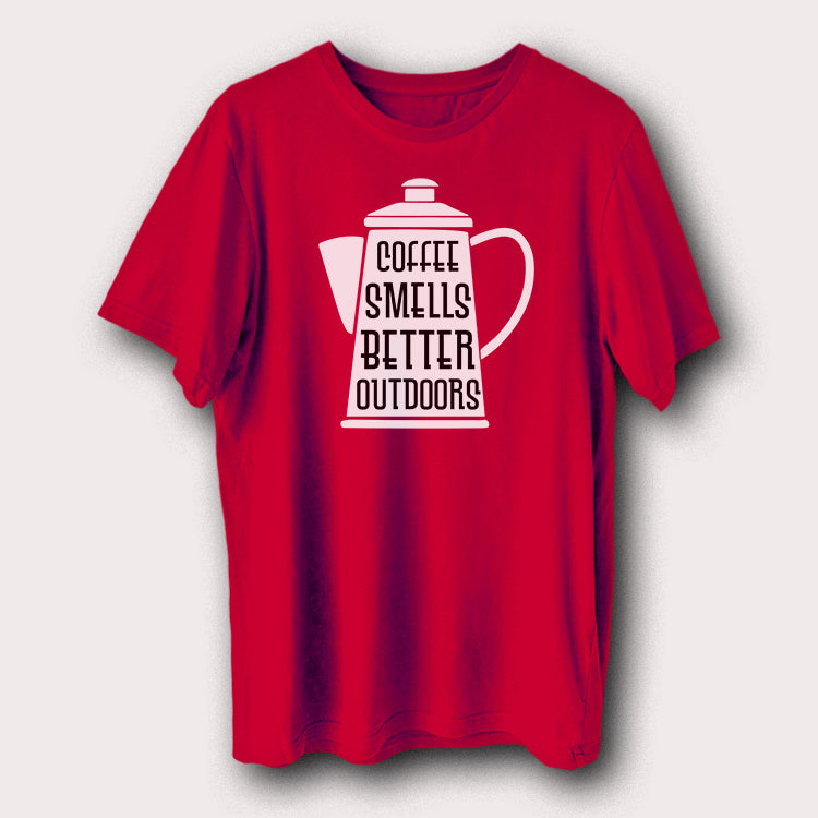 Coffee Smells Better Outdoors Coffee Lover Men's T-Shirt
