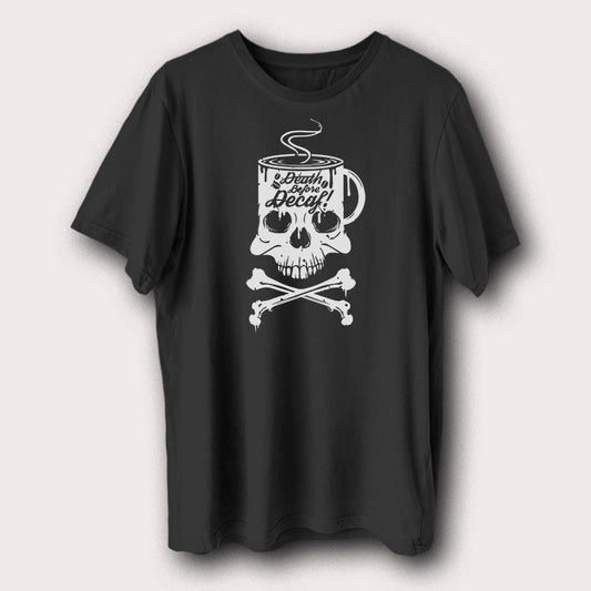 Death Before Decaf Skull Funny Coffee Lover Men's T-Shirt