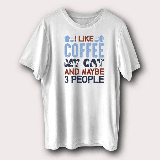 I Like Coffee My Cat And Maybe 3 People Pet Animal Men's T-Shirt