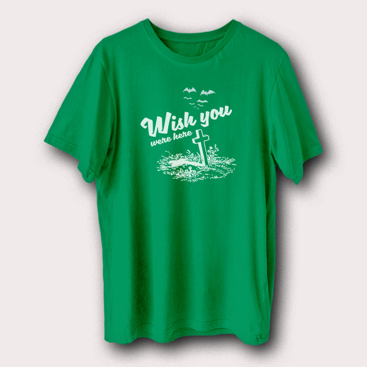 Wish You Were Here Bats Grave Halloween Men's T-Shirt