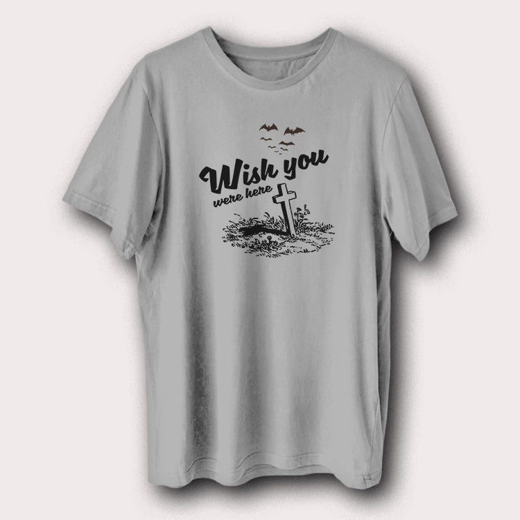 Wish You Were Here Bats Grave Halloween Men's T-Shirt